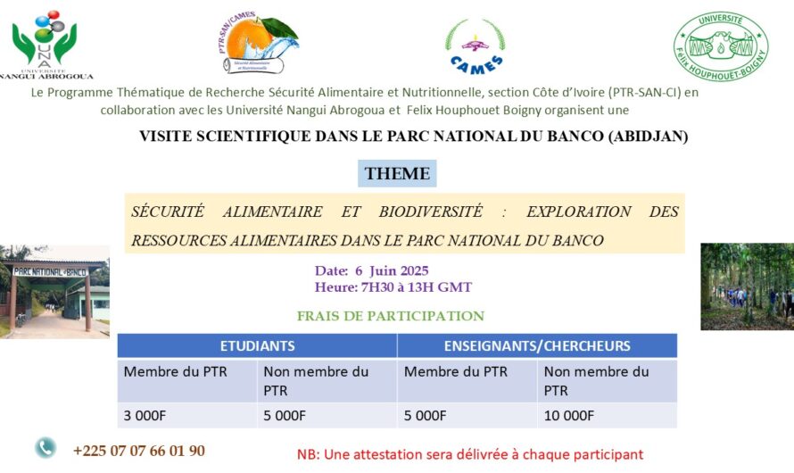 Visite scientifique dans le parc national du Banco (Abidjan)